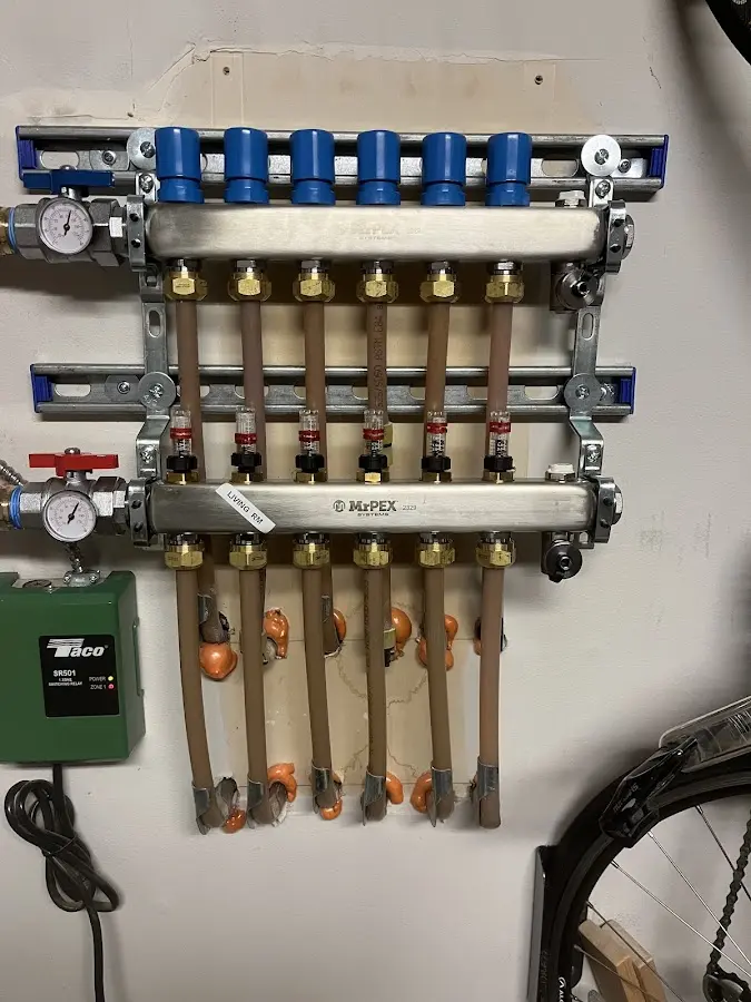 Plumber performing Gas Line Installation at a residential property in White Pigeon